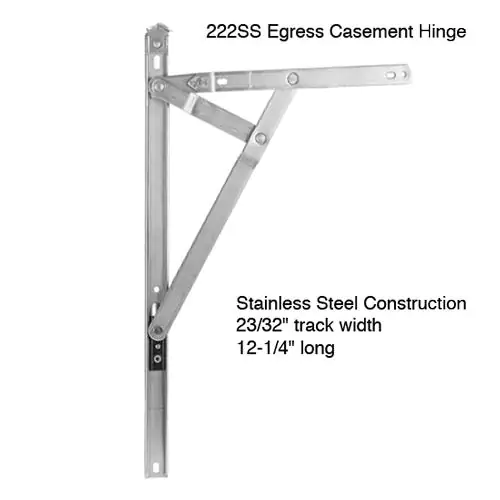 222SS 4 Bar Egress Window Hinge 12-1/4