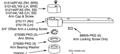 Rixson 27 Series Bottom Arm Package 252050
