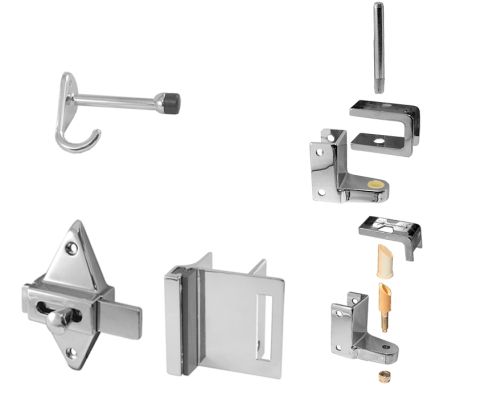 Bathroom Door Kit Inswing 7/8" Door & 1-1/4" Post Chrome