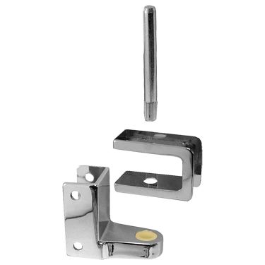 Chrome Plated Top Hinge Assembly For 7/8" Door, 1-1/4" Pilaster Sq