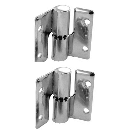 Surface Mounted Hinge Set Rh Out, Lh Inswing Chrome Plated