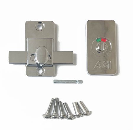 Chrome Plated Global Slide Latch with Indicator and emergency access.