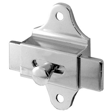 Chrome Plated Slide Bolt Latch 9/16" Bar To Door Clearance