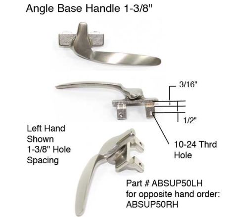 ANGLE BASE 1-3/8" WINDOW HANDLE-1/2" DROP