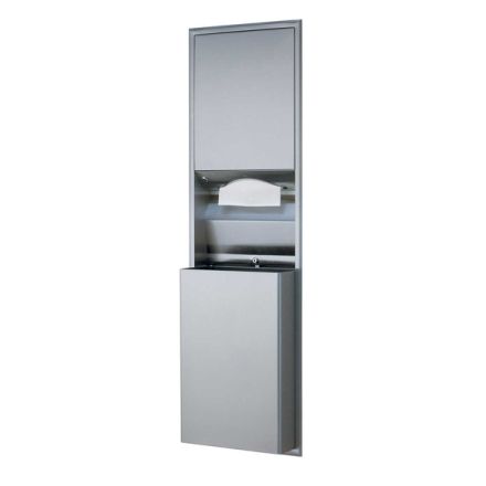 Bobrick Recessed Convertible Paper Towel Dispenser with Waste Receptacle