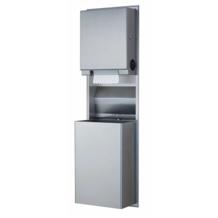 Bobrick Recessed Convertible Paper Towel Dispenser with Waste Receptacle B-3961
