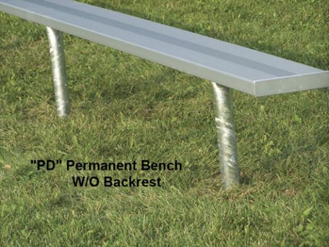 Permanent in Ground Aluminum Bench with out Backrest