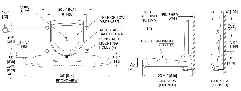 Baby Changing Table Diagram